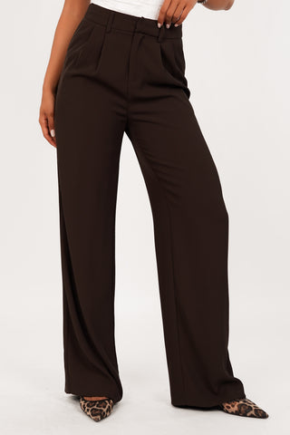 Dames pantalon donker bruin - Laure