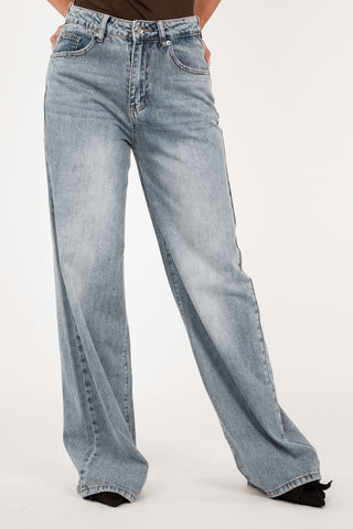 Wide leg jeans blauw - Sjors