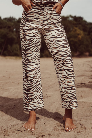 Wijde jeans met 7/8 model zebra - Pip