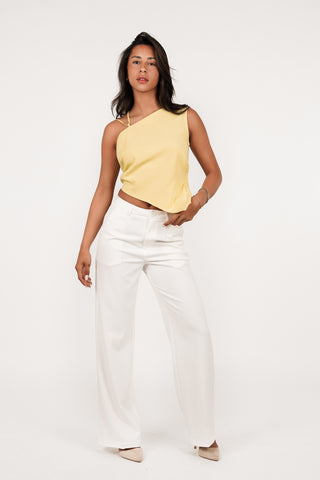 Pantalon dames wijd wit - Sophia