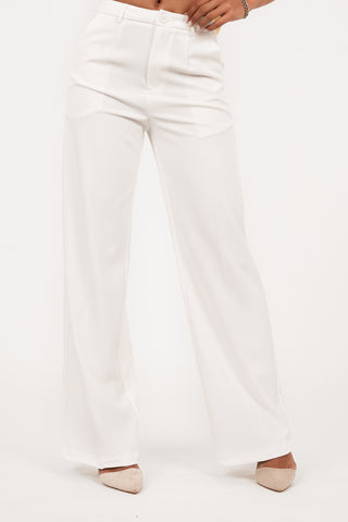 Pantalon dames wijd wit - Sophia