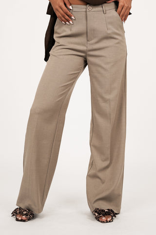 Pantalon dames wijd taupe - Sophia