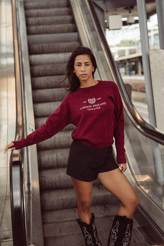 Sweater met print bordeaux - London