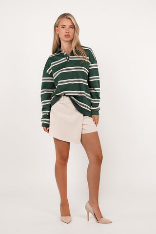 Oversized top met strepen groen - Robbie