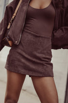 Women's suede brown skort - Lucy