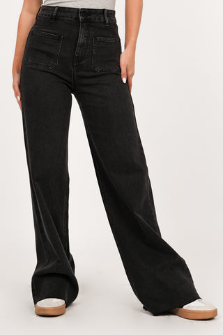 Straight leg jeans high waist grijs - Charlotte