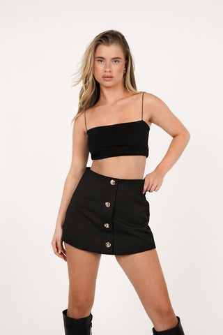 Skort zwart gouden knopen - Aya