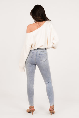 Skinny jeans high waist licht blauw - Java