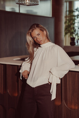 A-lijn blouse wijd creme - Leona