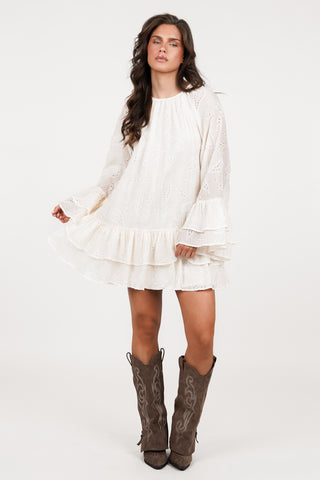 A-lijn jurkje met paisley print creme - Madison