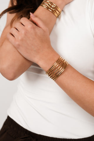 Armband goud lijnen - Mira