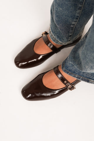 Ballerina's leatherlook bruin - Rune