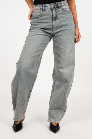 Balloon fit jeans acid wash blauw - Renee