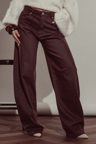 Balloon fit jeans bruin - Brooklyn