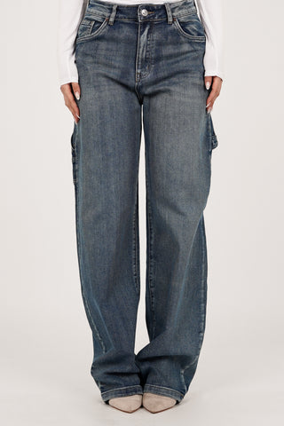 Balloon fit jeans tall met twist blauw - Cilou