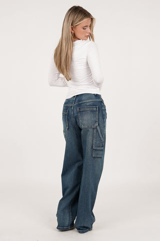 Balloon fit jeans tall met twist blauw - Cilou