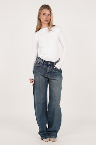 Balloon fit jeans tall met twist blauw - Cilou