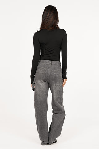 Balloon fit jeans met twist grijs - Cilou