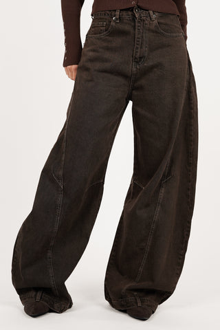 Balloon fit jeans tall bruin - Zia