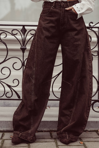 Balloon fit jeans tall bruin - Zia