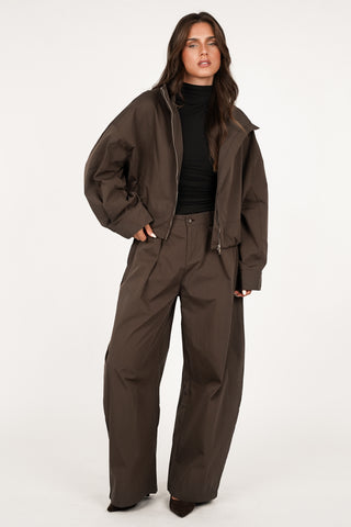 Barrel broek katoen bruin - Lara