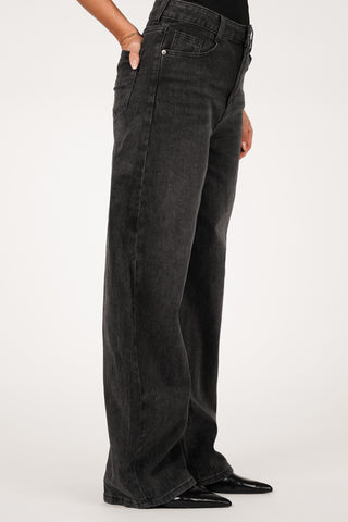 Barrel jeans high waist donker grijs -  Gabi