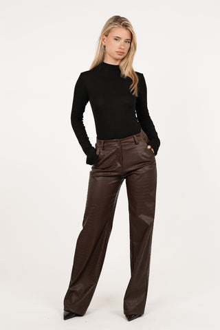 Basic bodysuit met lange mouw zwart - Caro