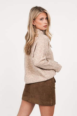 Basic gebreide trui beige - Taylor