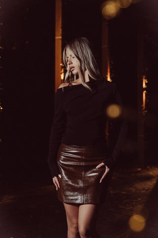 Basic stretch top zwart - Britney