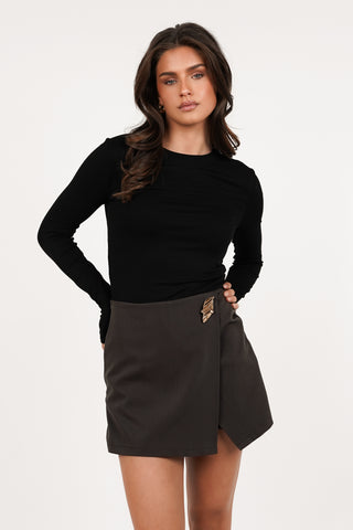 Basic top met lange mouw zwart - Anna