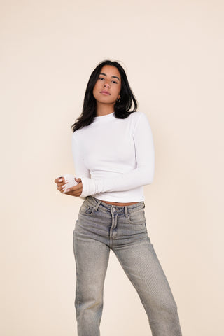 Basic top met turtleneck wit- Jola