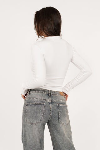 Basic top met turtleneck wit- Jola