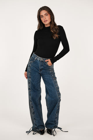Basic top met turtleneck zwart - Jola