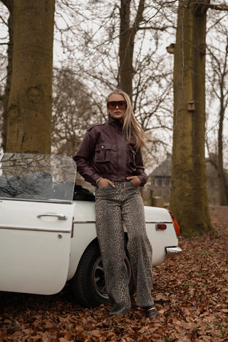 Bikerjacket leatherlook bordeaux - Bobby