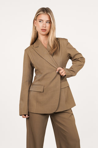 Blazer dames asymmetrisch camel - Maya
