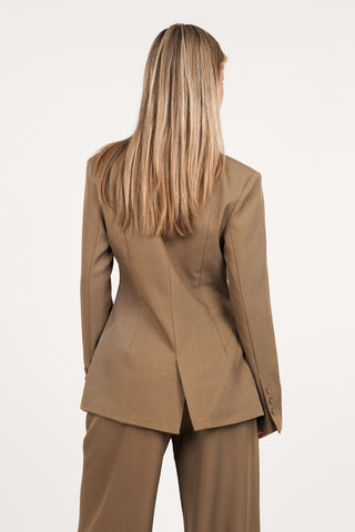 Blazer dames asymmetrisch camel - Maya