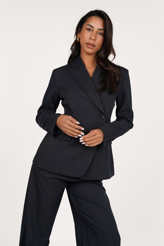 Blazer dames asymmetrisch donker blauw - Maya