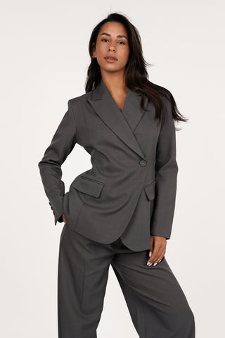 Blazer dames asymmetrisch grijs - Maya