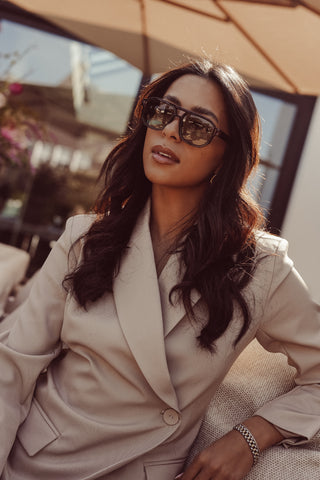 Blazer dames asymmetrisch taupe - Maya