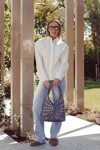 Blouse dames getailleerd wit - Layla