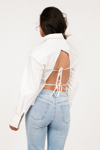 Blouse dames getailleerd wit - Layla