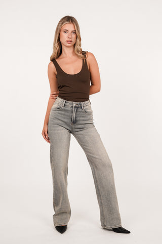 Bodysuit met open back bruin - Richelle
