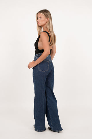 Bodysuit met v-hals zwart - Doris