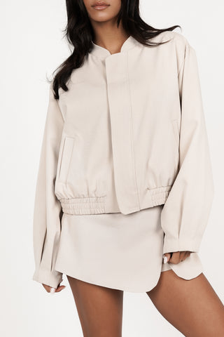 Bomberjacket met rits beige - Britney