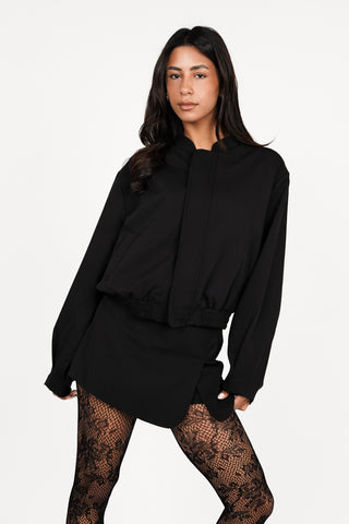 Bomberjacket met rits zwart - Britney