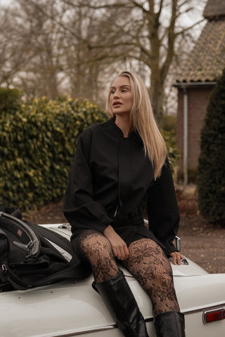 Bomberjacket met rits zwart - Britney