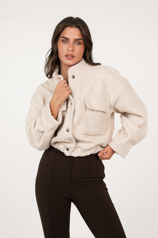 Bomberjacket teddy beige - Kirsten