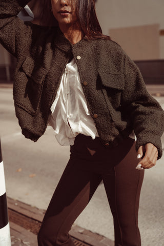 Bomberjacket teddy bruin - Kirsten