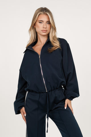 Bomberjasje met rits donker blauw - Elenor