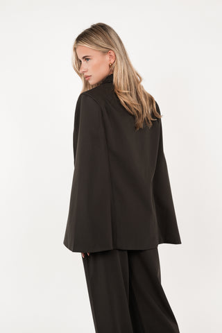 Cape blazer donker bruin - Gina